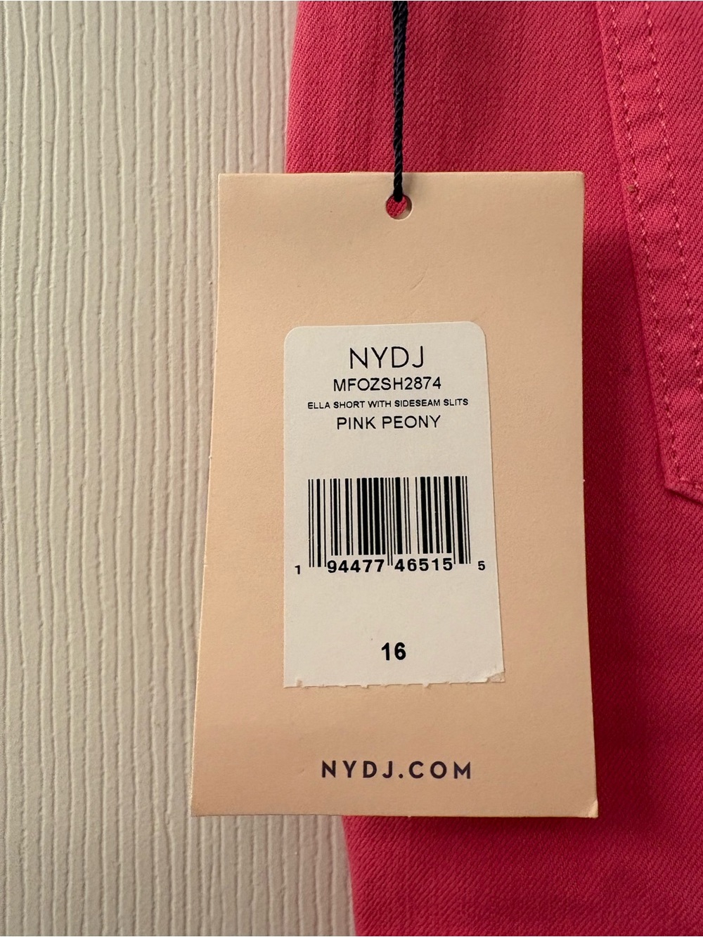 NYDJ Pink Ella Short with Sideseam Slits - Picture 5 of 6